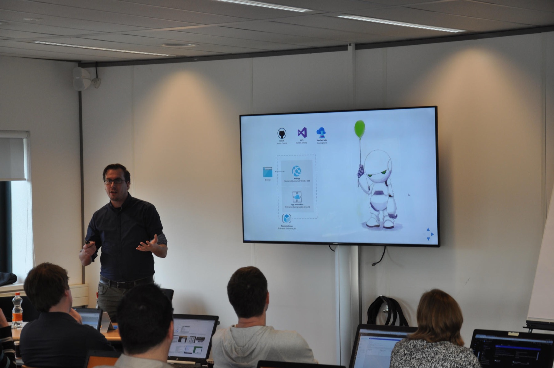 Henk presenting a technical workshop to developers