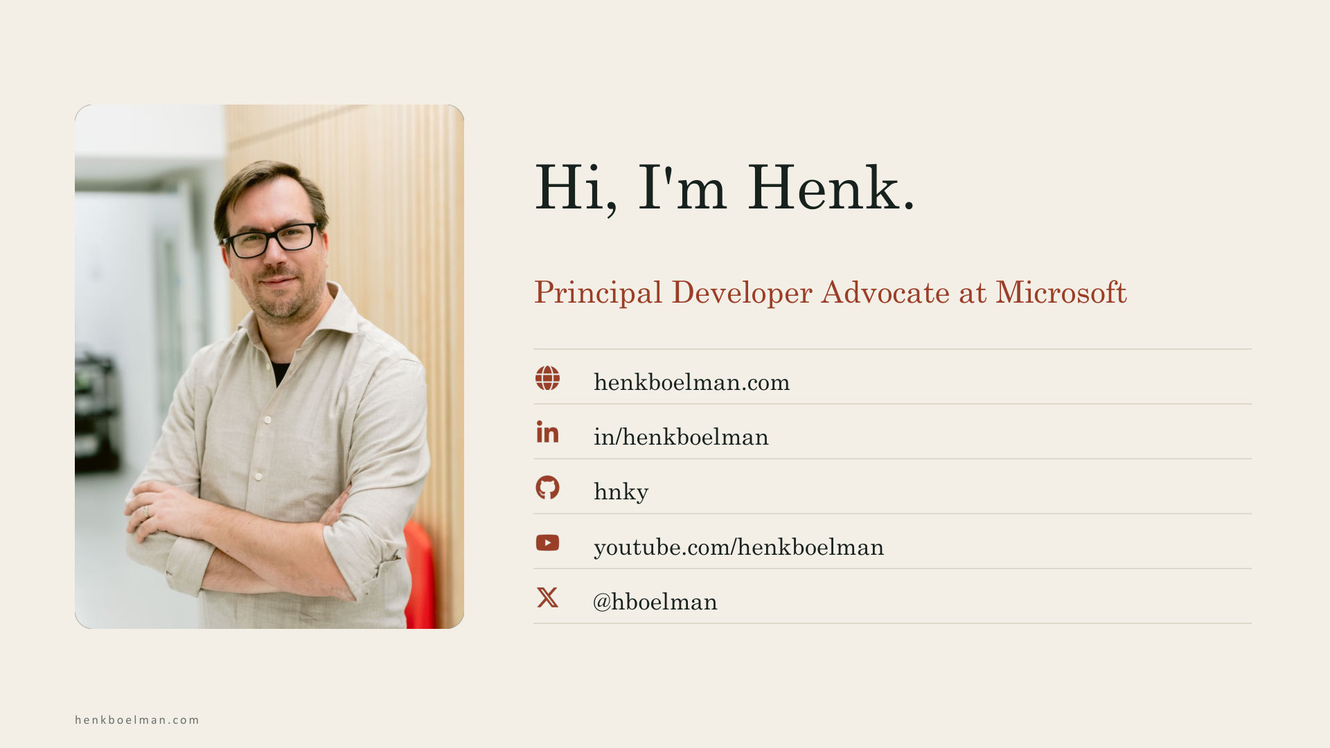 Hi, I'm Henk.