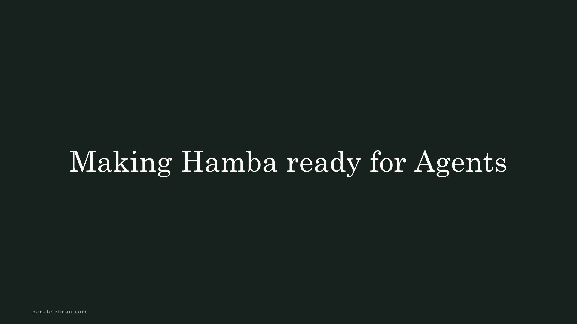 Making Hamba ready for Agents